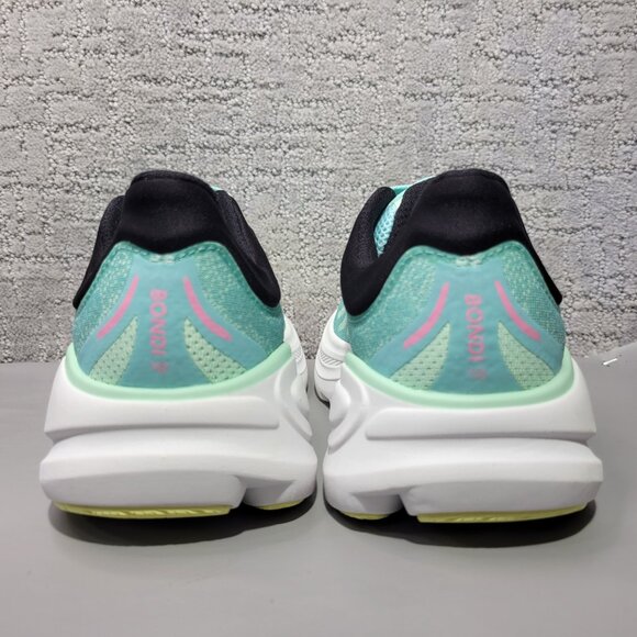 Hoka One One Bondi 9 Womens Size US 7.5B Blue Spark/Mint Fluorite Running Shoes - Picture 4 of 12